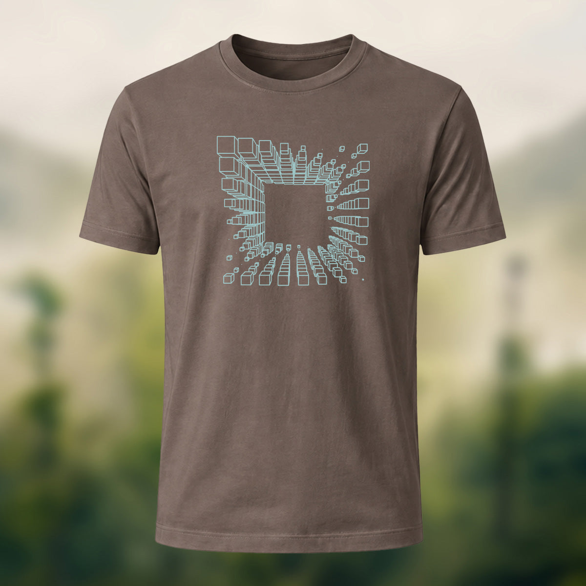 Modern Geometric Cube Premium Cotton T-Shirt