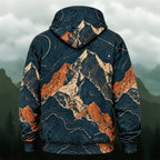 Refined Topographic Mountain All-Over Print Hoodie