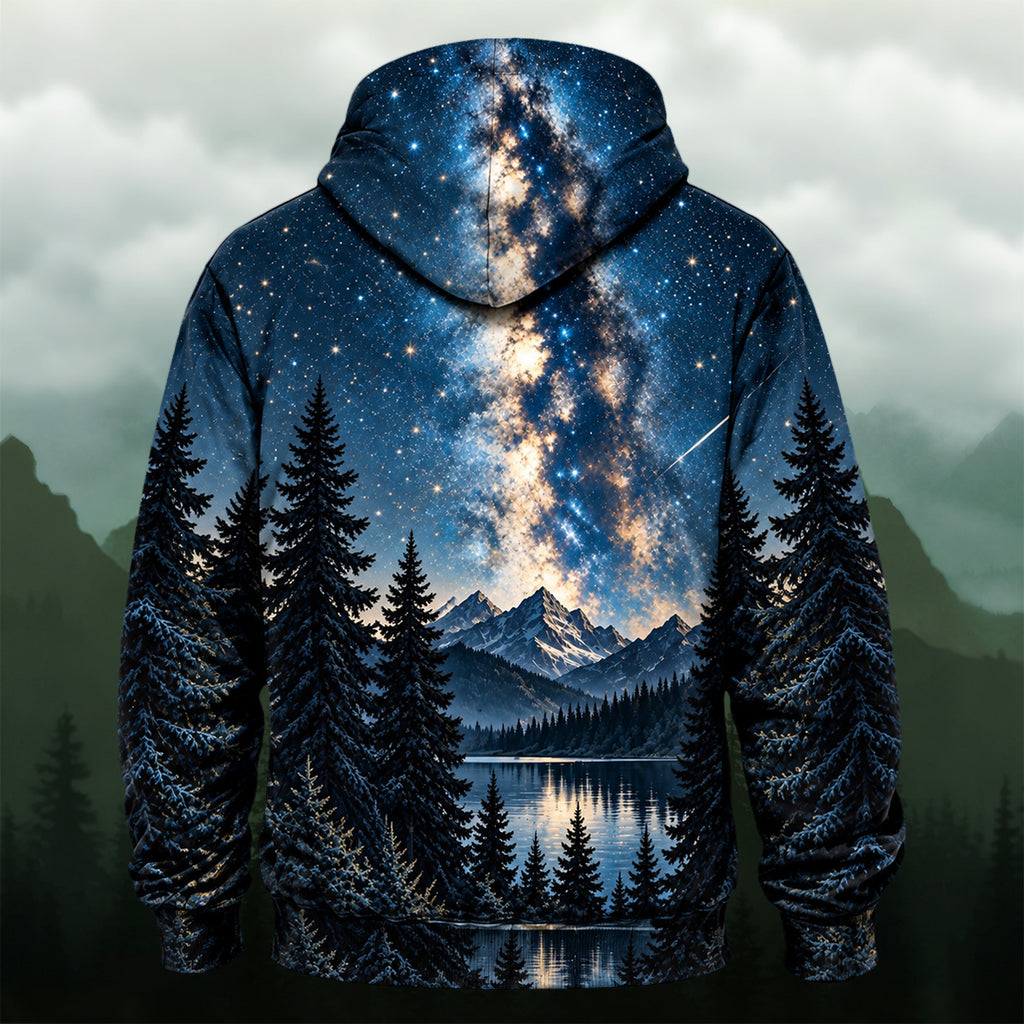 Scenic Milky Way Forest All-Over Print Hoodie
