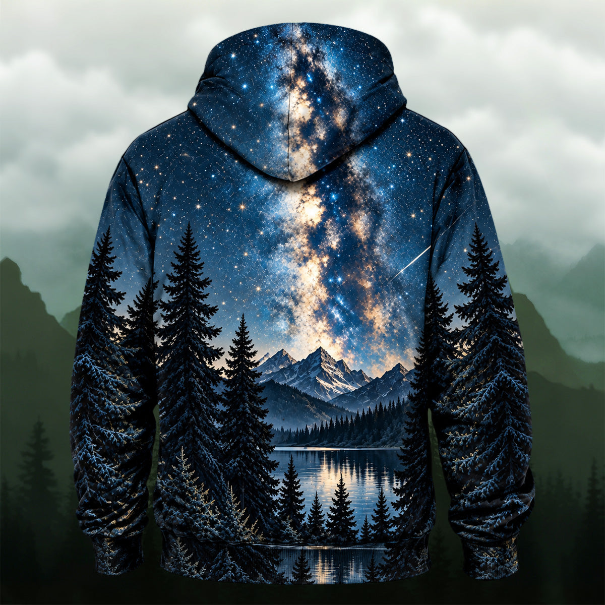 Scenic Milky Way Forest All-Over Print Hoodie