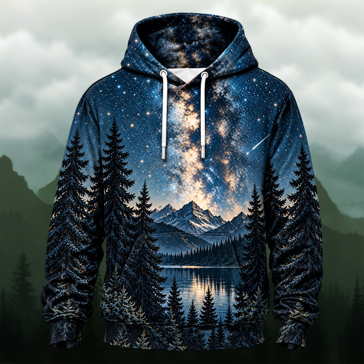 Scenic Milky Way Forest All-Over Print Hoodie