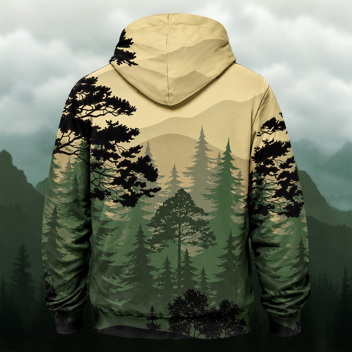 Hazy Pine Forest All-Over Print Hoodie