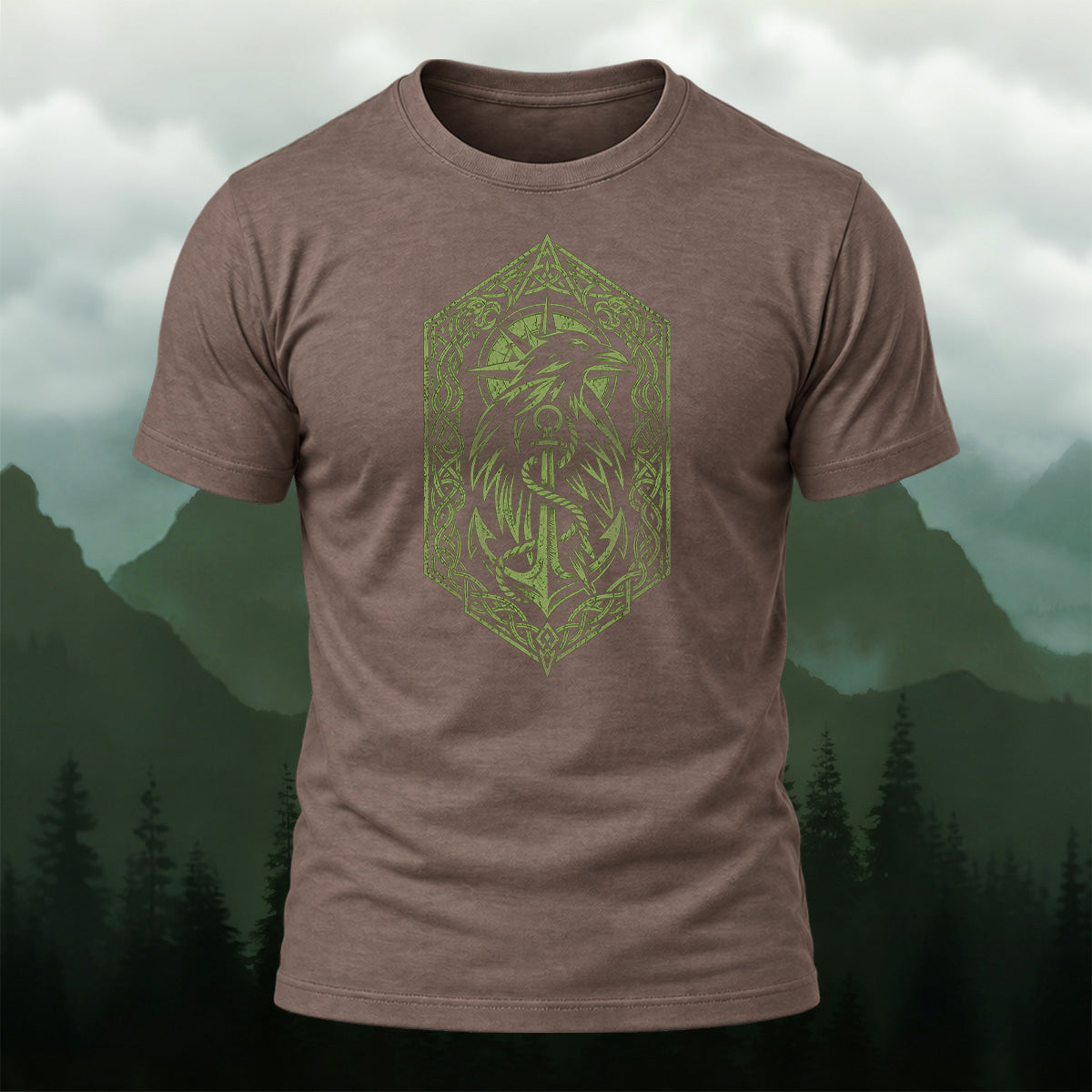 Ancient Viking Raven Crest Cotton T-Shirt