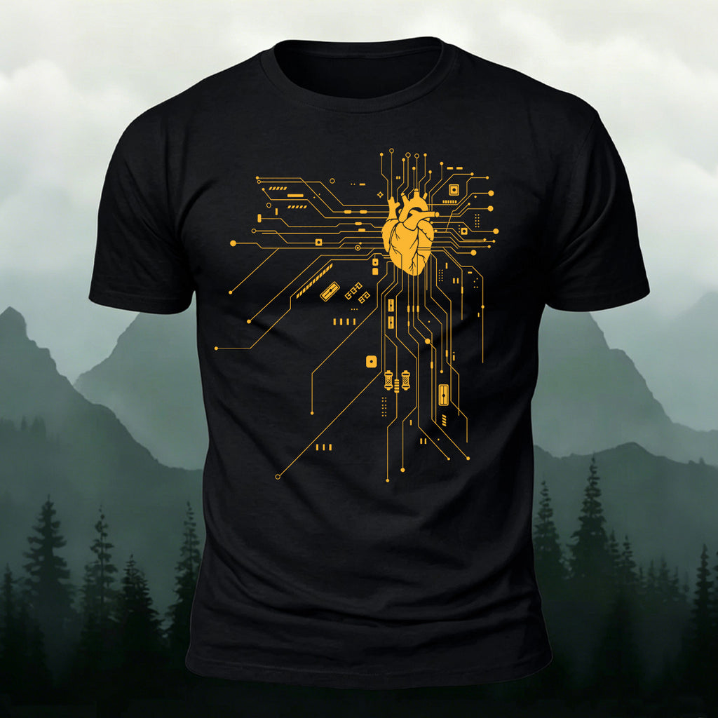 Creative Heart Pattern Combed Cotton T-Shirt