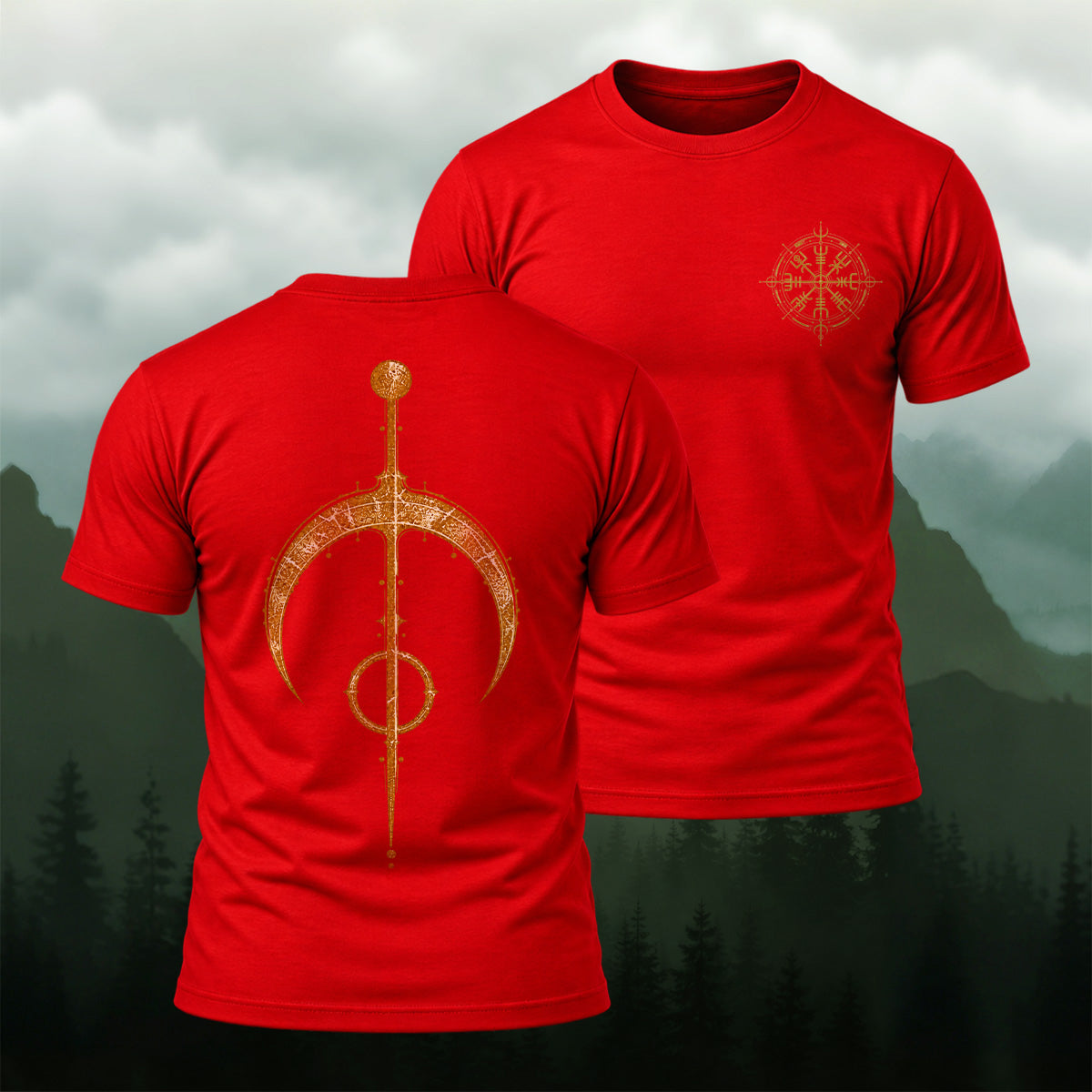 Ancient Viking Staff Premium Cotton T-Shirt