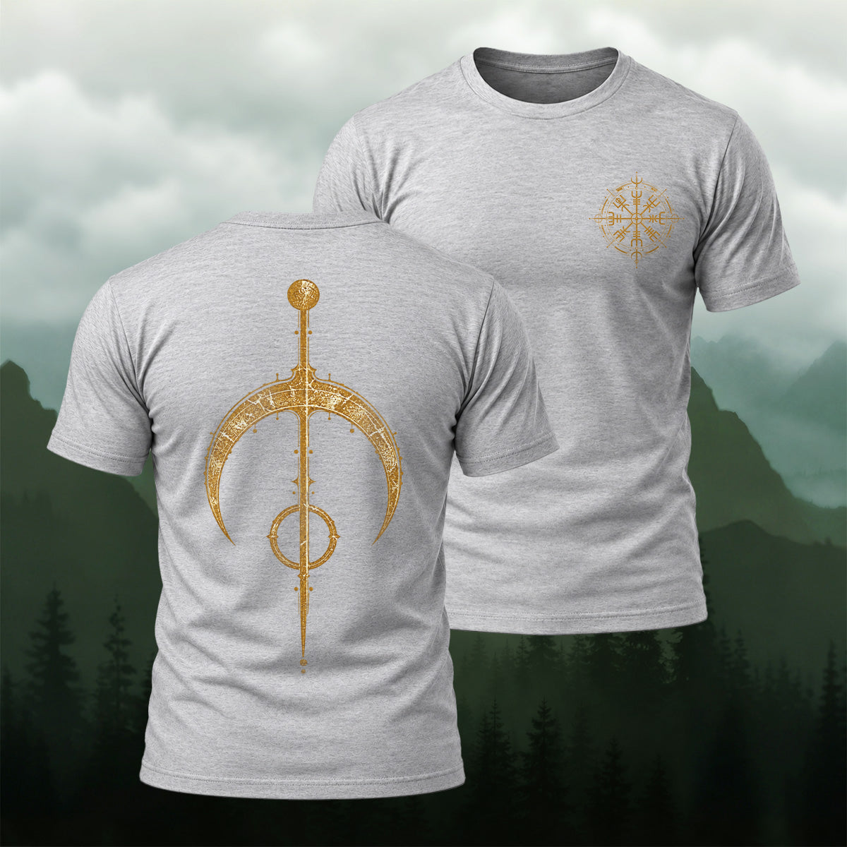 Ancient Viking Staff Premium Cotton T-Shirt