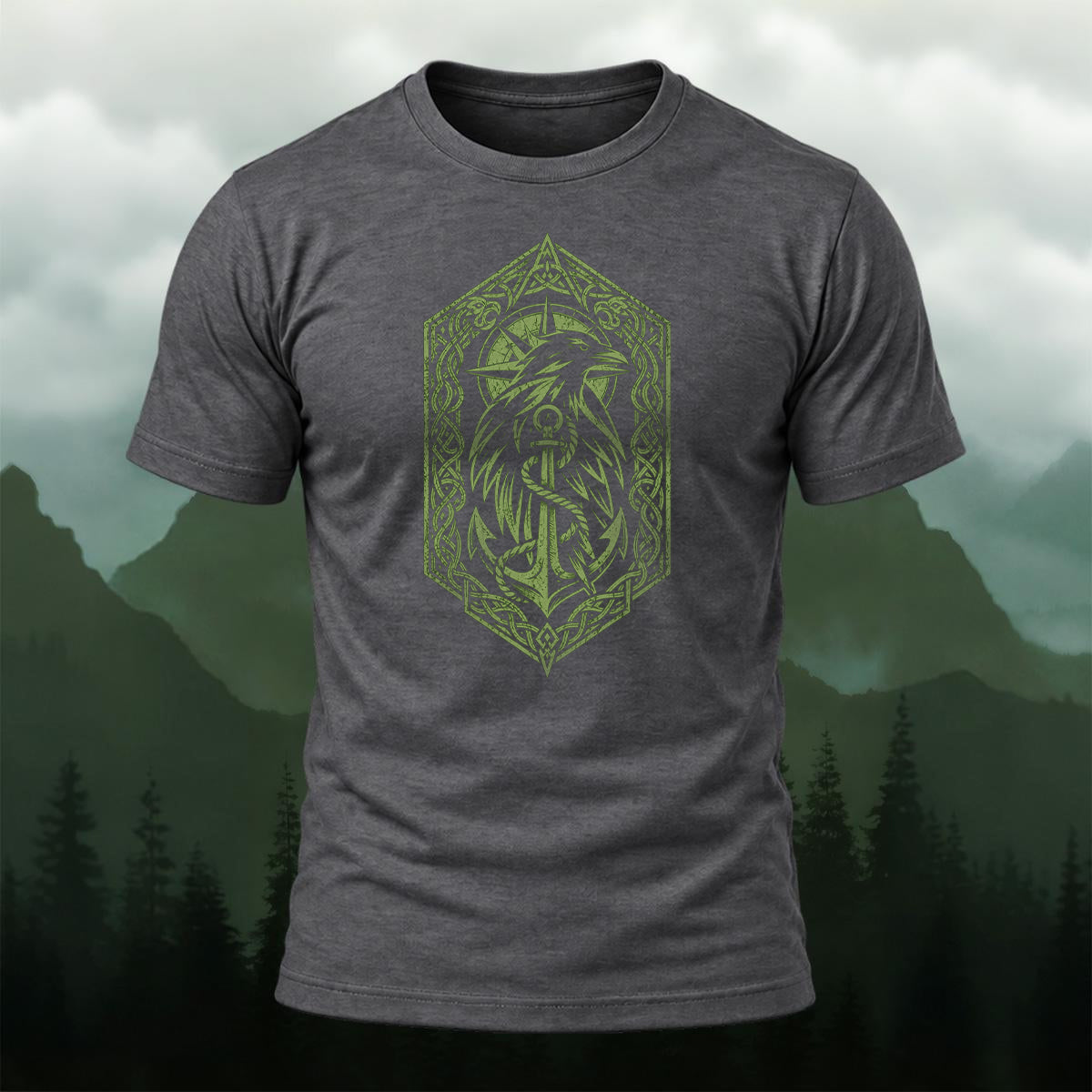 Ancient Viking Raven Crest Cotton T-Shirt