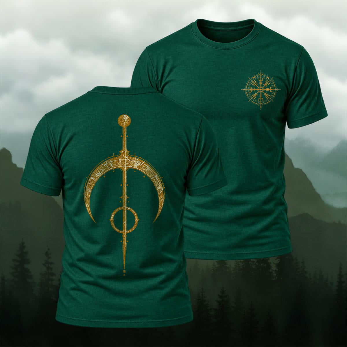 Ancient Viking Staff Premium Cotton T-Shirt