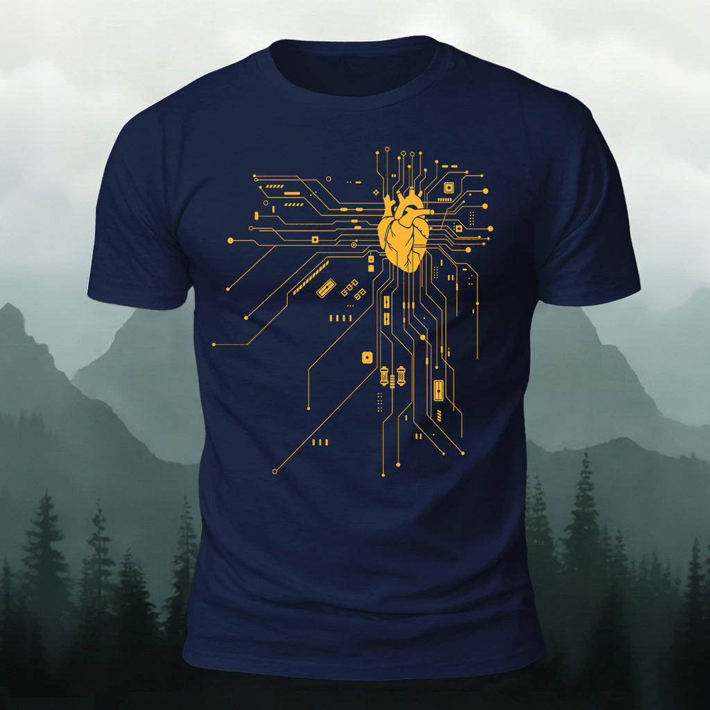 Creative Heart Pattern Combed Cotton T-Shirt