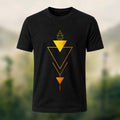 Creative Inverted Triangles Combed Cotton T-Shirt