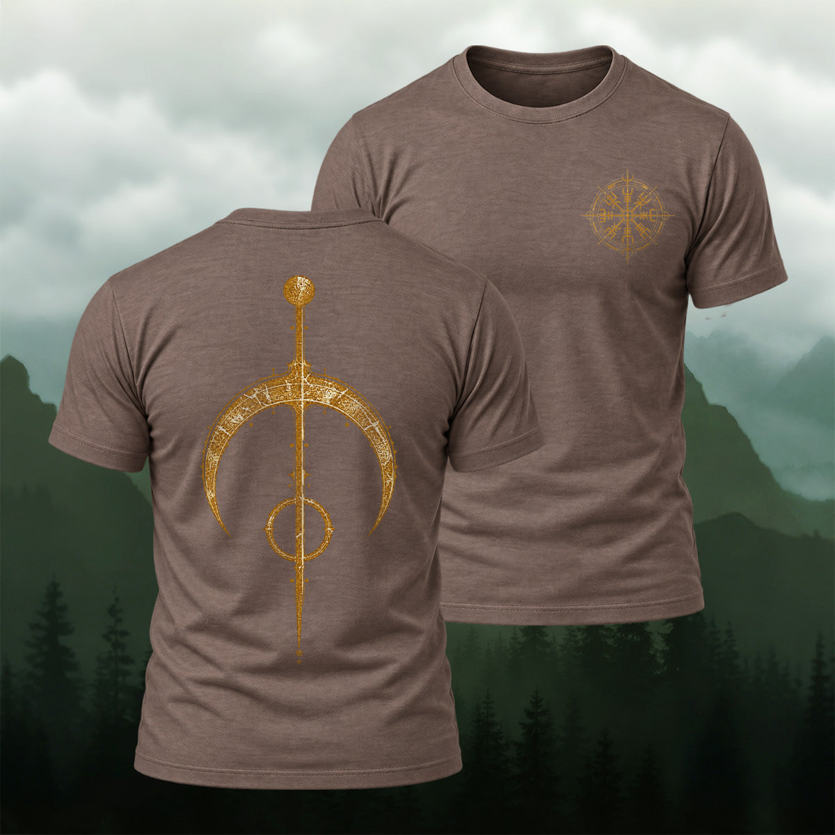 Ancient Viking Staff Premium Cotton T-Shirt