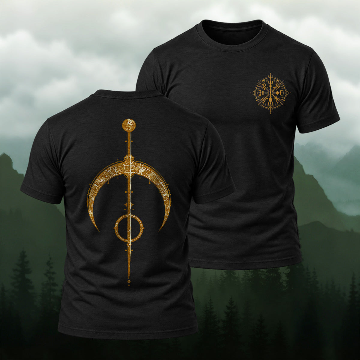Ancient Viking Staff Premium Cotton T-Shirt