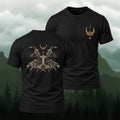Mythic Nordic Raven Wolf Soft Cotton T-Shirt