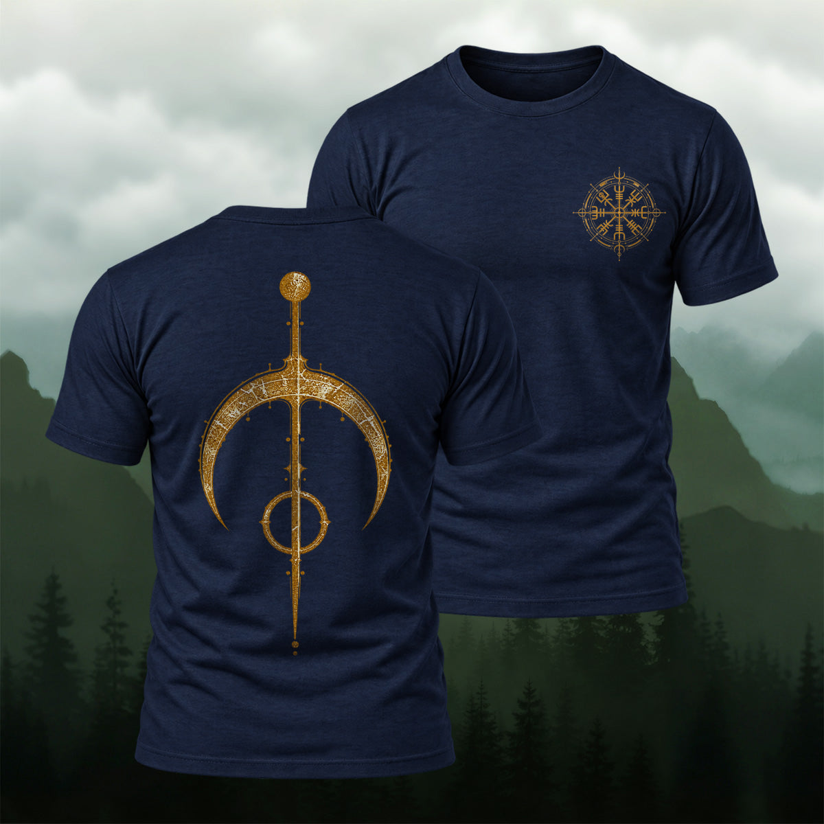 Ancient Viking Staff Premium Cotton T-Shirt
