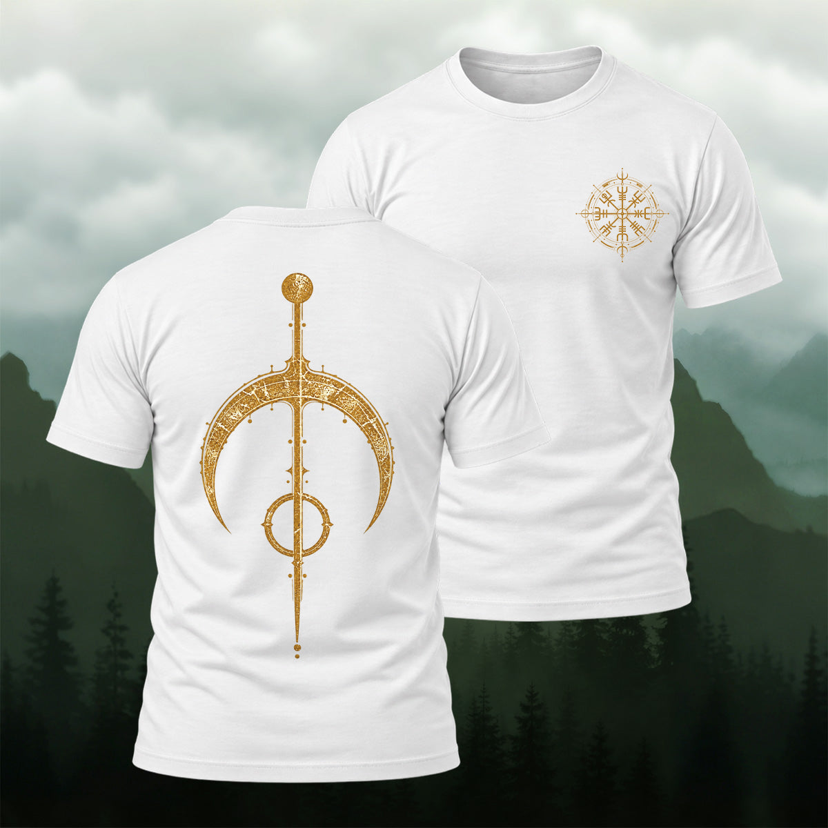 Ancient Viking Staff Premium Cotton T-Shirt