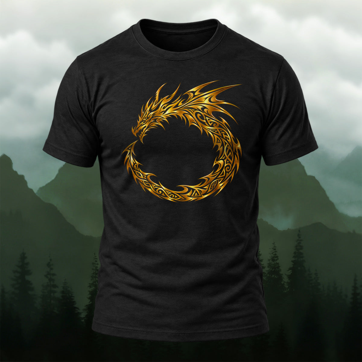 Fierce Nordic Dragon Premium Cotton T-Shirt