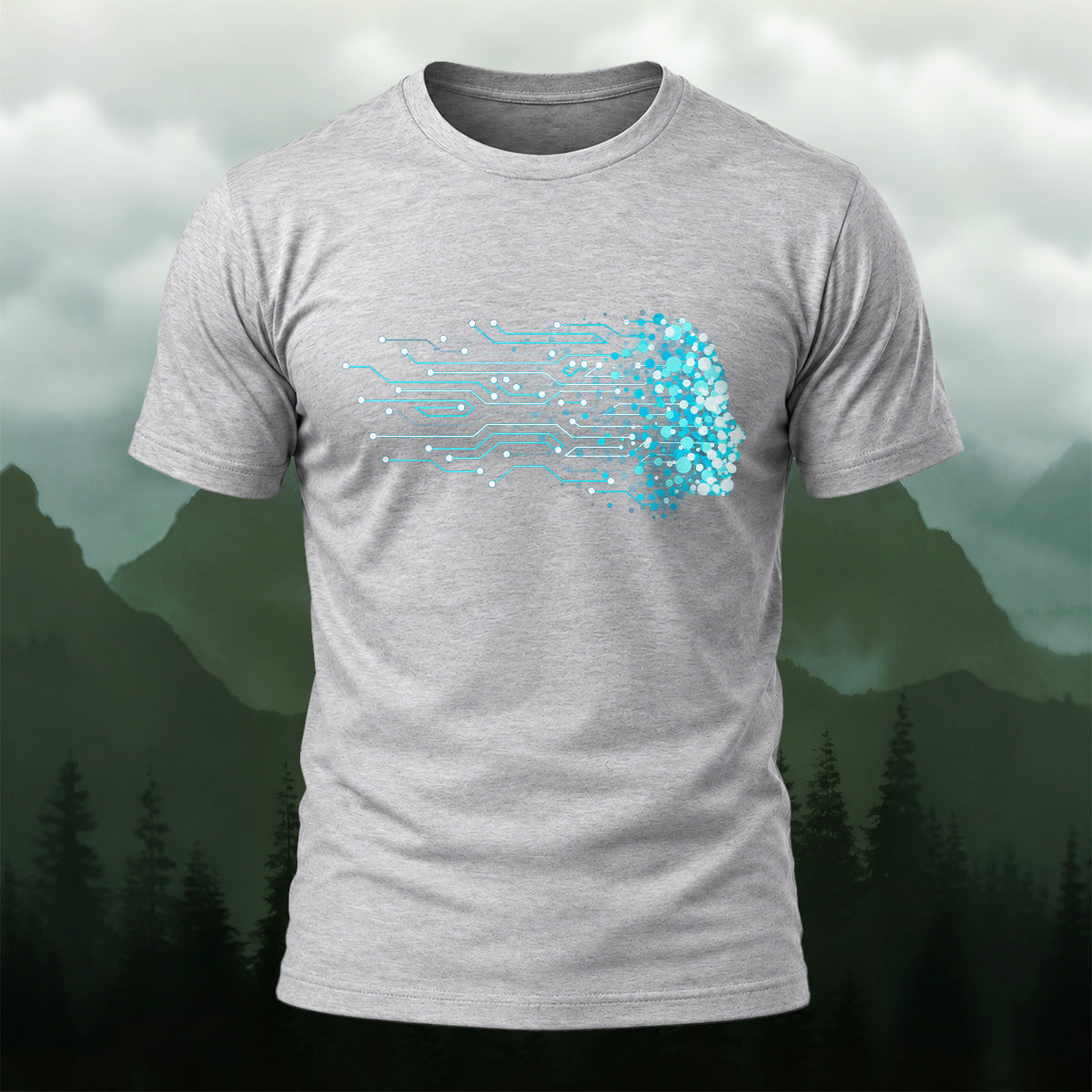 DTG Cyber Digital Jellyfish Premium Cotton T-Shirt