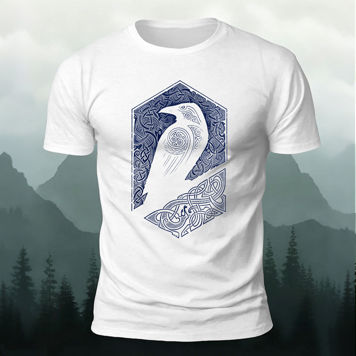 Bird Pattern Mountain-Style Comfortable Casual T-Shirt