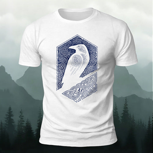 Bird Pattern Mountain-Style Comfortable Casual T-Shirt