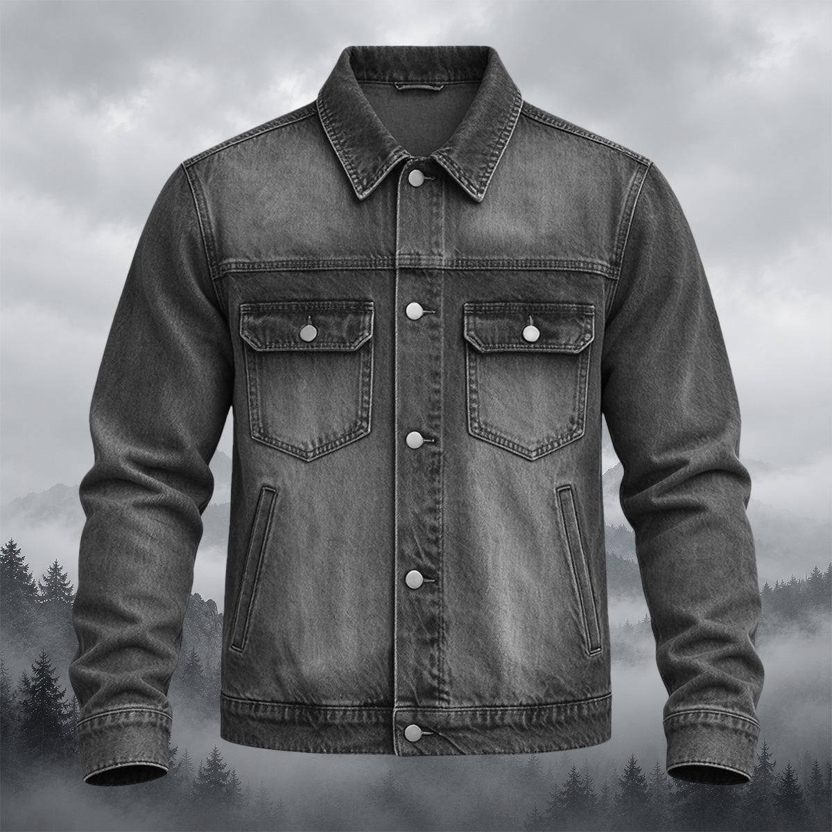 Artistic Rock Skull Guitar Denim Jacket