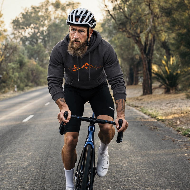 Cotton Made Mountain Biking Heartbeat Hoodie