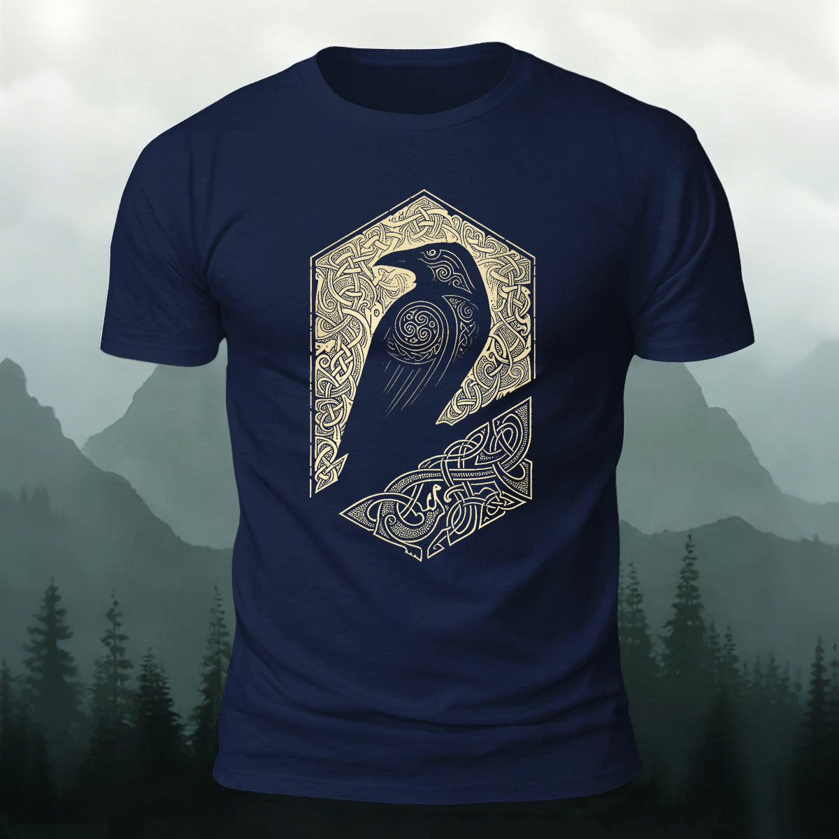 Bird Pattern Mountain-Style Comfortable Casual T-Shirt