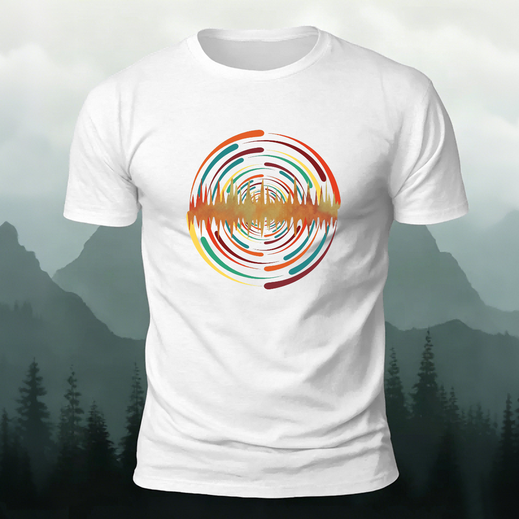 Round Artistic Color-Printed Outdoor Cotton T-Shirt
