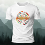 Round Artistic Color-Printed Outdoor Cotton T-Shirt