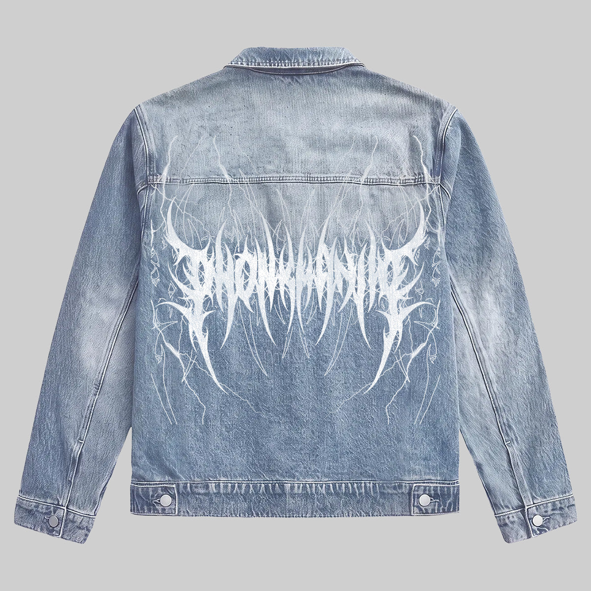 Dark Gothic Emblem Denim Jacket