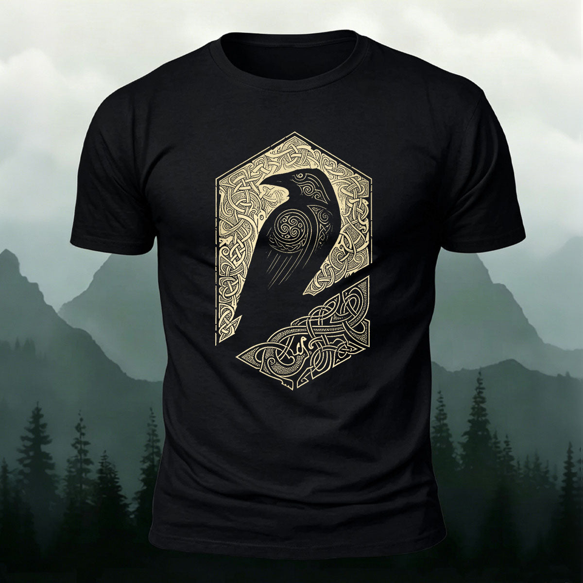 Bird Pattern Mountain-Style Comfortable Casual T-Shirt