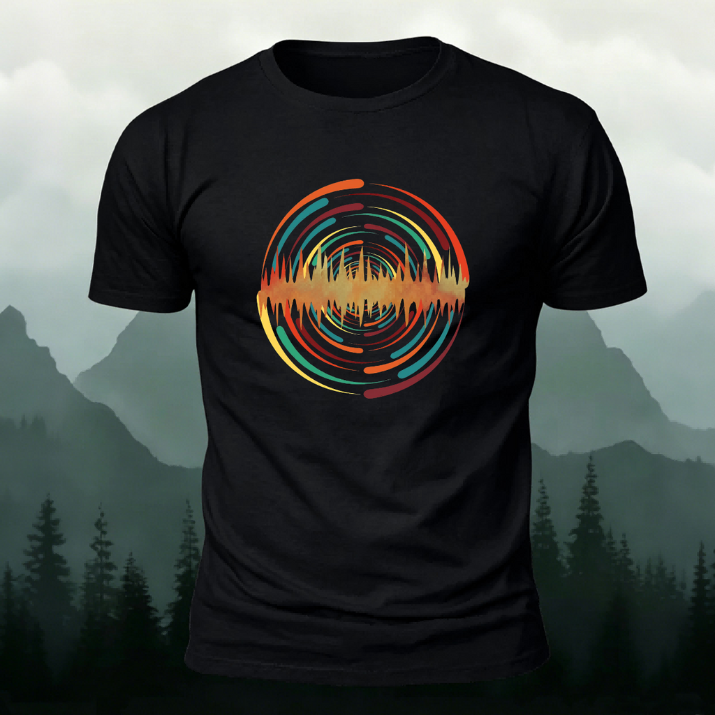 Round Artistic Color-Printed Outdoor Cotton T-Shirt
