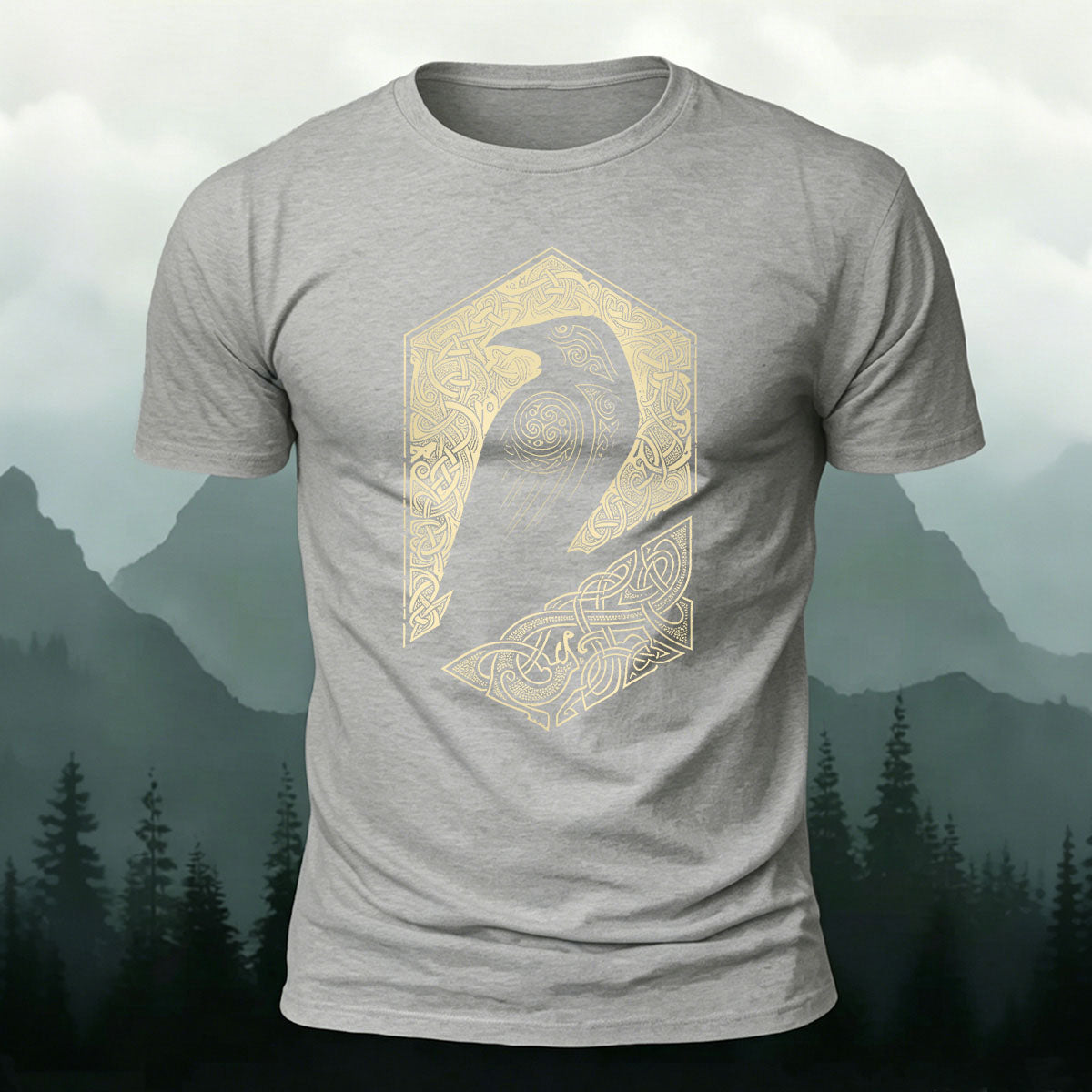 Bird Pattern Mountain-Style Comfortable Casual T-Shirt