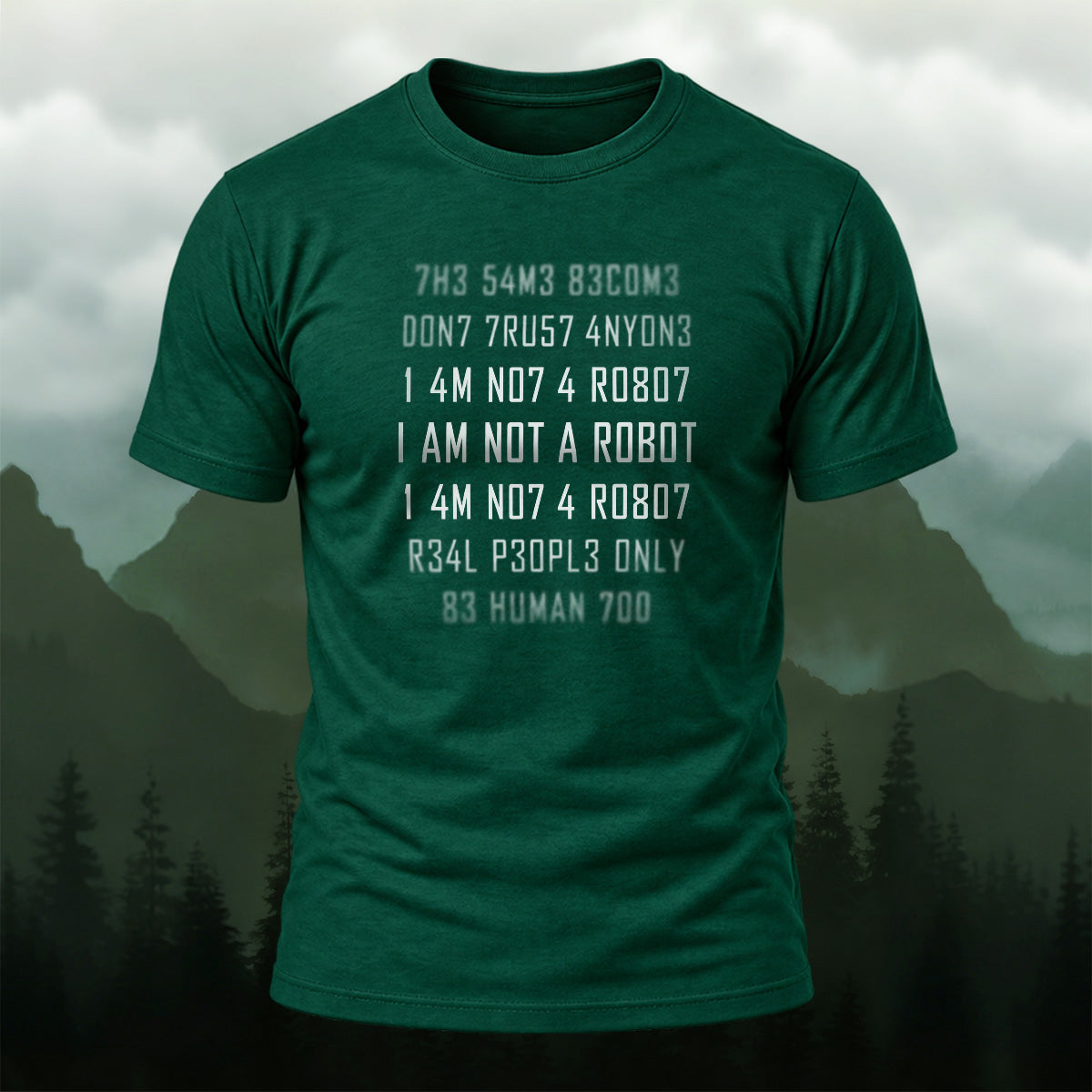 Futuristic Funny Robot Message Cotton T-Shirt