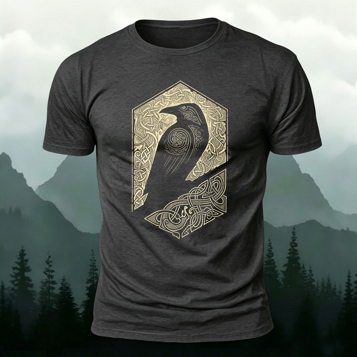 Bird Pattern Mountain-Style Comfortable Casual T-Shirt