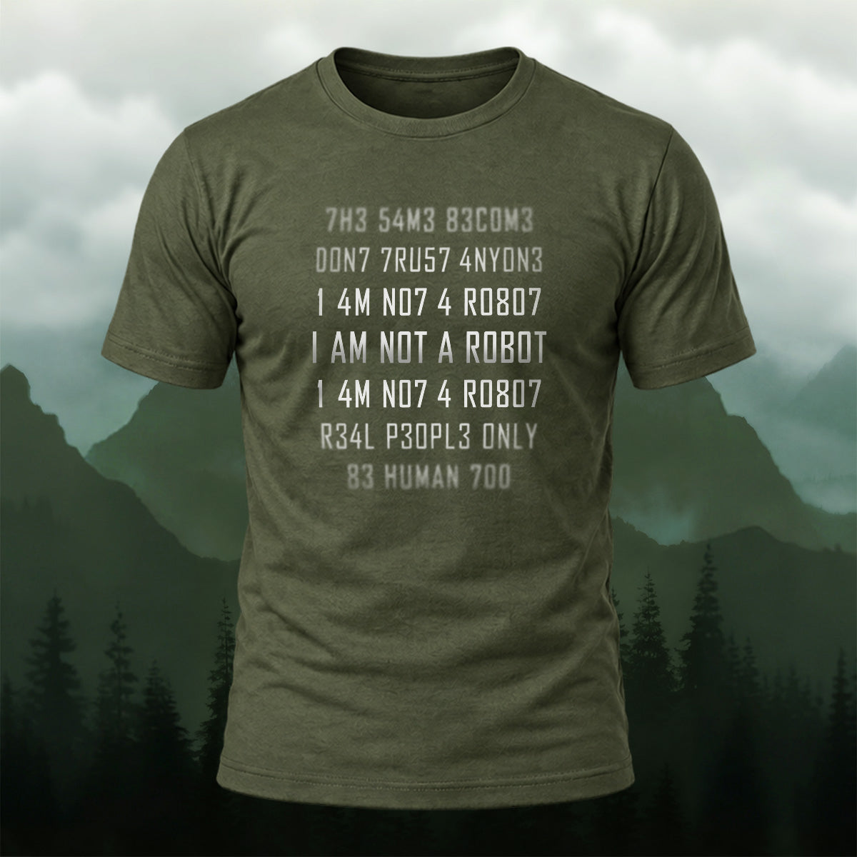 Futuristic Funny Robot Message Cotton T-Shirt