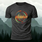 Round Artistic Color-Printed Outdoor Cotton T-Shirt