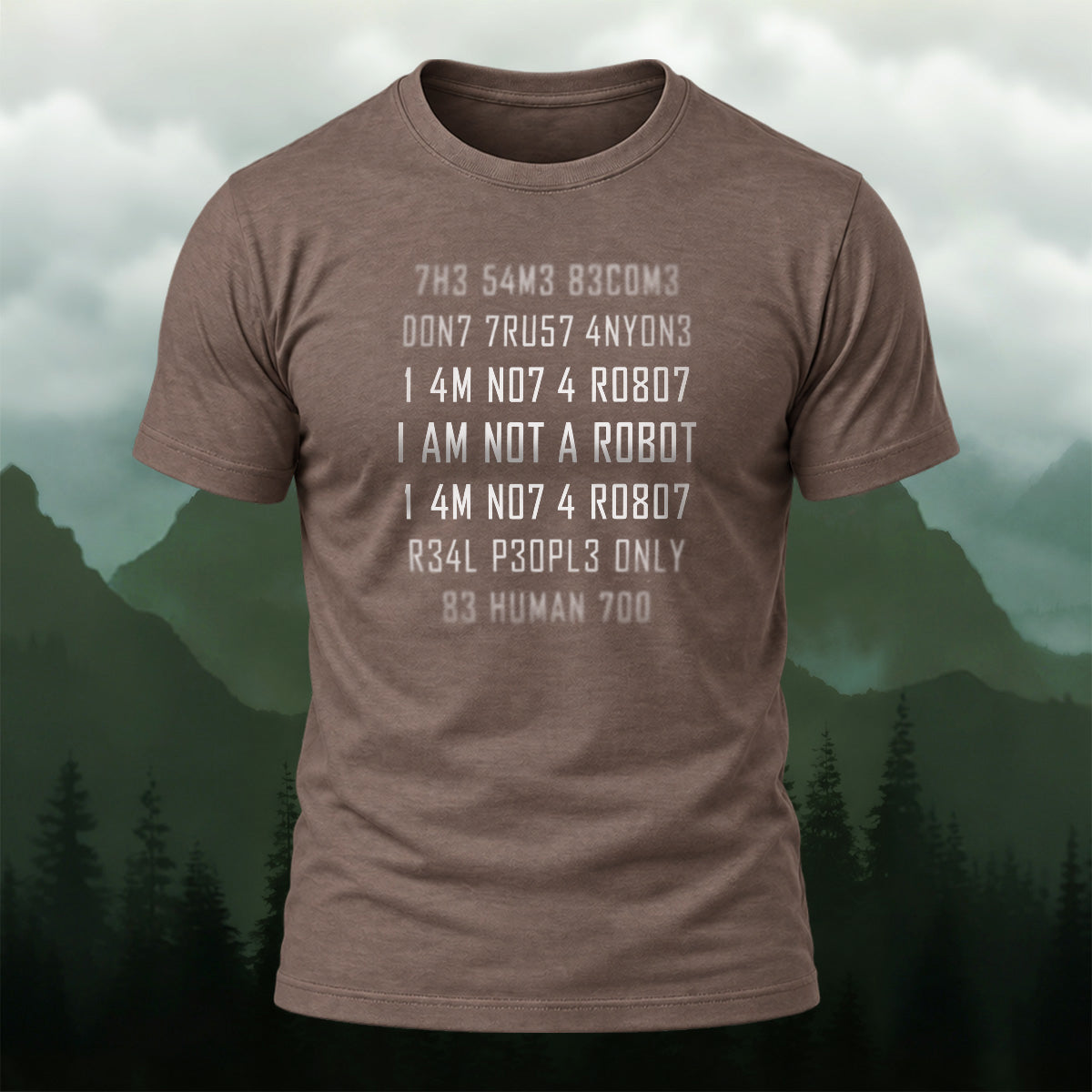 Futuristic Funny Robot Message Cotton T-Shirt