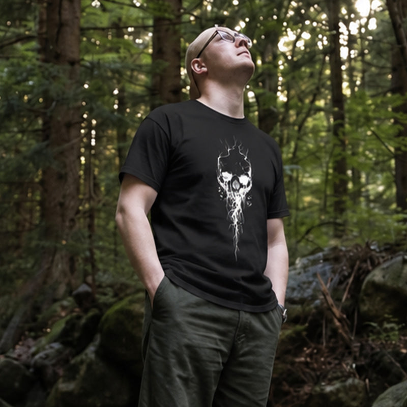 Dark Gothic Print Casual Soft Cotton T-Shirt