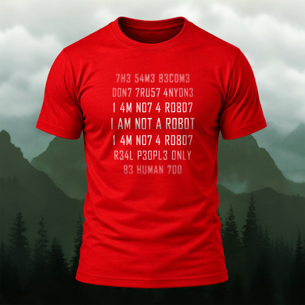 Futuristic Funny Robot Message Cotton T-Shirt