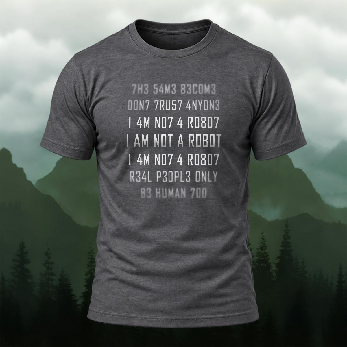 Futuristic Funny Robot Message Cotton T-Shirt