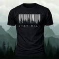 Natural Landscape Barcode-Printed Casual Cotton Tee