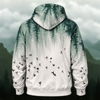 Misty Forest Birds All-Over Print Hoodie