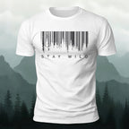 Natural Landscape Barcode-Printed Casual Cotton Tee