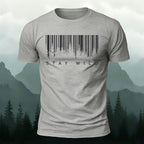 Natural Landscape Barcode-Printed Casual Cotton Tee