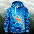 Artistic Fish Pattern All-Over Print Hoodie