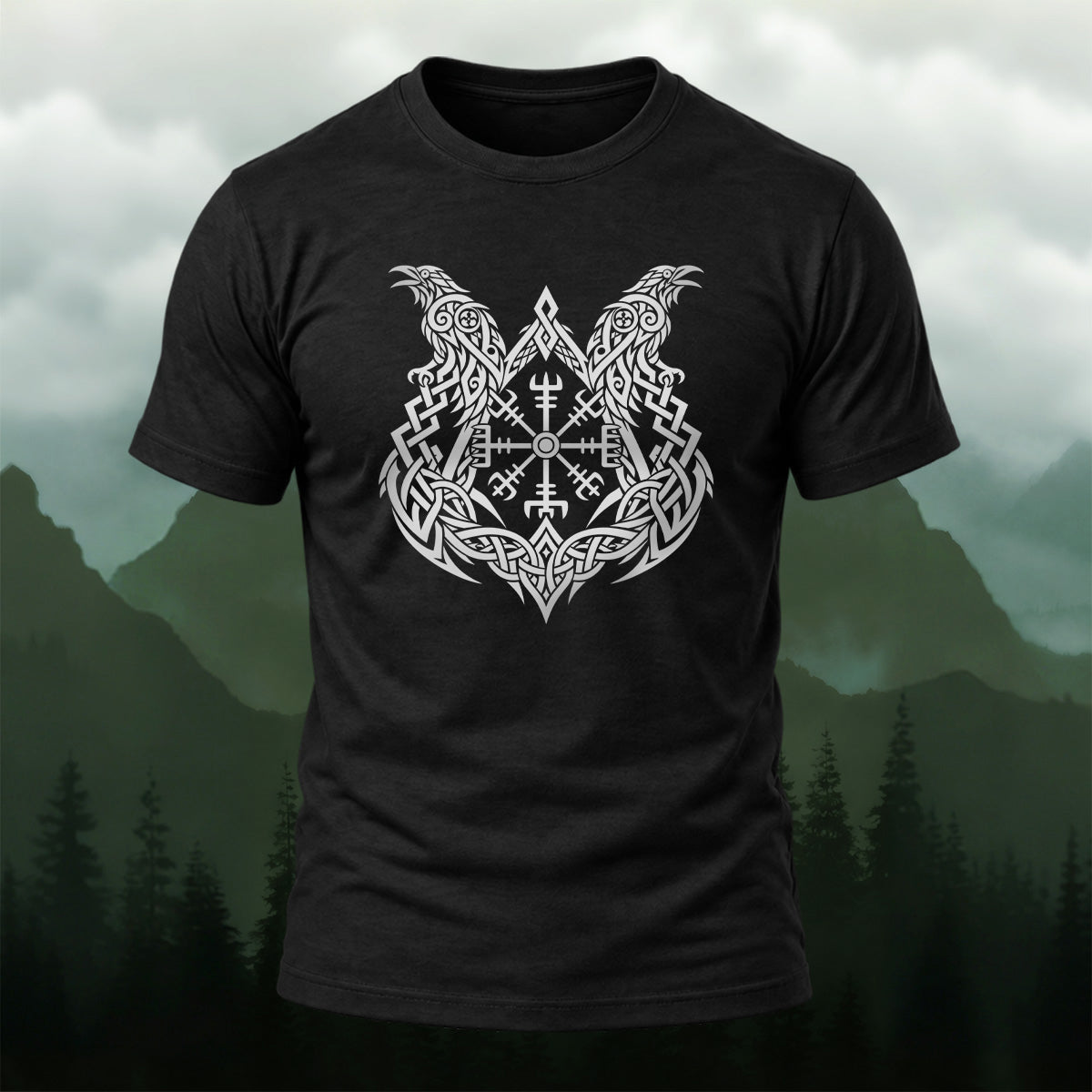 Seafaring Viking Emblem Premium Cotton T-Shirt