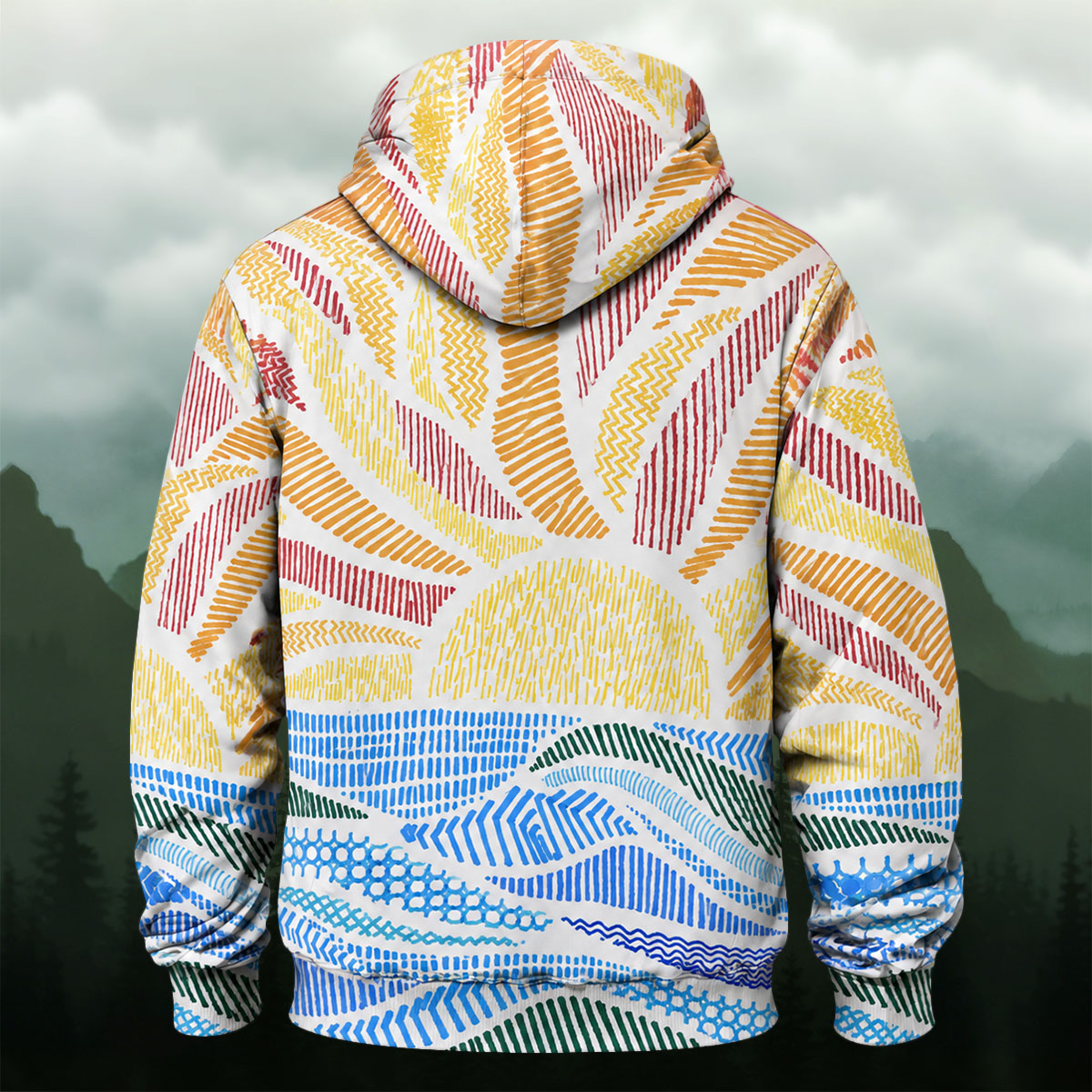 Artistic Abstract Pattern All-Over Print Hoodie