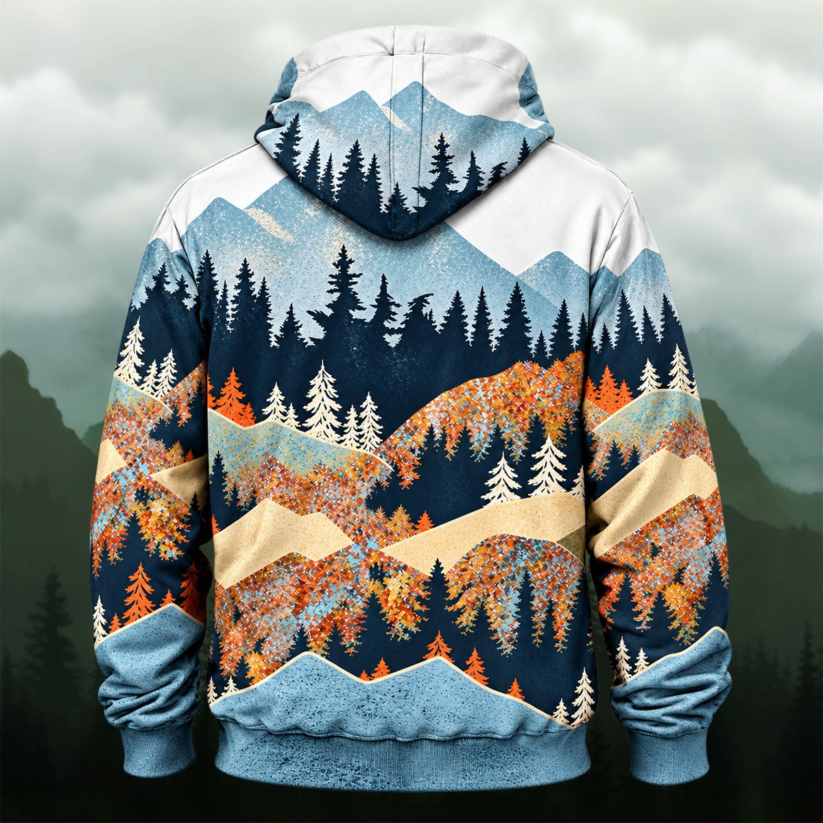 Vintage Autumn Landscape All-Over Print Hoodie