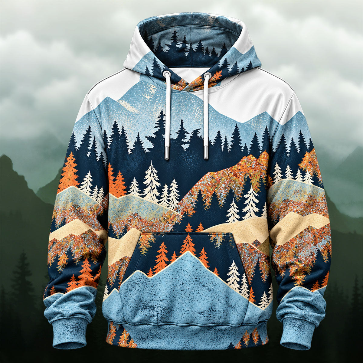 Vintage Autumn Landscape All-Over Print Hoodie