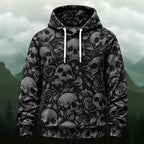 Gothic Skulls Roses All-Over Print Hoodie
